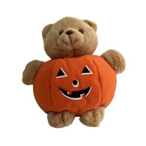 Russ Plush Stuffed Animal Halloween Jack O Lantern Bear Treats 6 Inches Tall